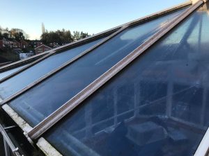 Conservatory roof that needs to be cleaned
