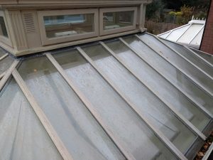 Conservatory roof before cleaning